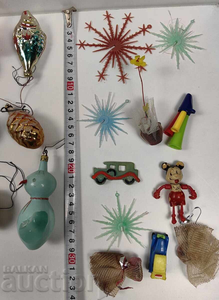 LOT OLD SOCIALIST GLASS TOYS CHRISTMAS NEW YEAR CHRISTMAS NEW with price 69.00 BGN | € 35.28