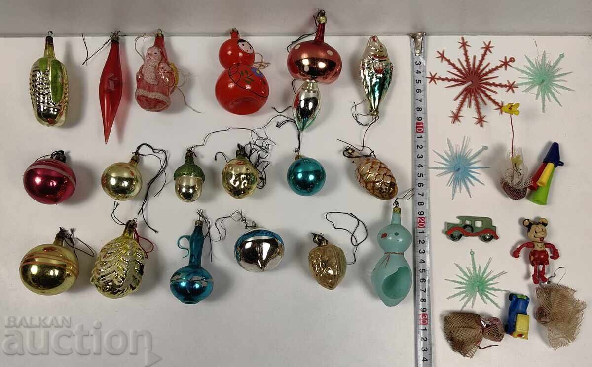 LOT OLD SOCIALIST GLASS TOYS CHRISTMAS NEW YEAR CHRISTMAS NEW