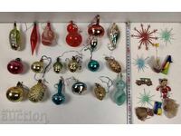 LOT JUCĂRII VECHI DE STICLĂ SOVIETICE BRAD DE CRĂCIUN AN NOU CRĂCIUN NOU