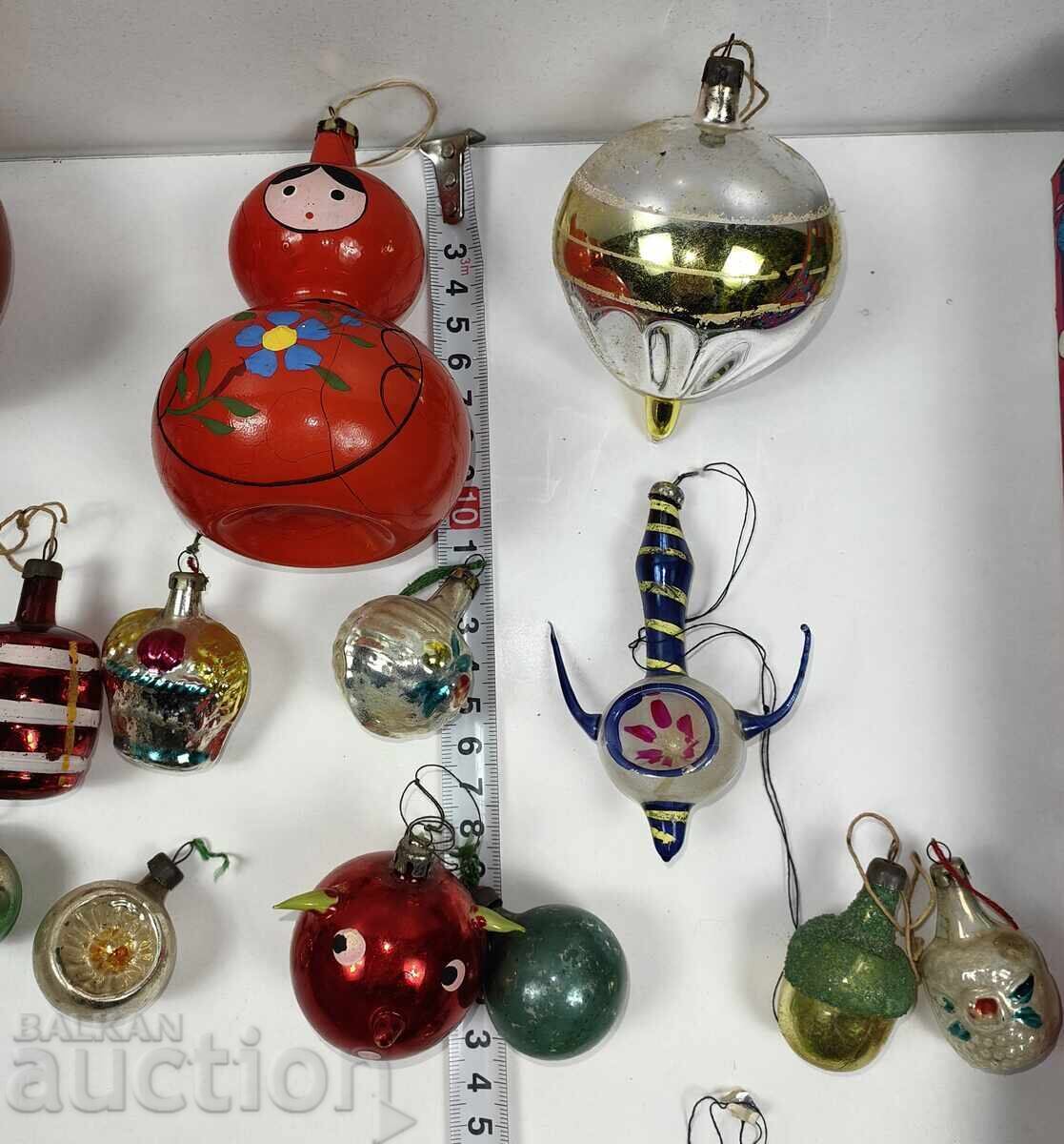 LOT OLD SOCIALIST GLASS TOYS CHRISTMAS NEW YEAR CHRISTMAS NEW with price 69.00 BGN | € 35.28