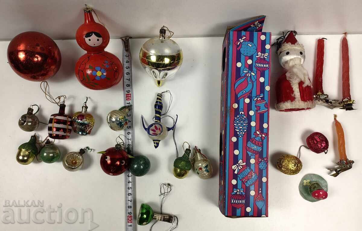 LOT OLD SOCIALIST GLASS TOYS CHRISTMAS NEW YEAR CHRISTMAS NEW