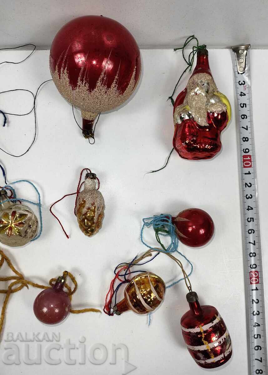 LOT OLD SOCIALIST GLASS TOYS CHRISTMAS NEW YEAR CHRISTMAS NEW with price 39.00 BGN | € 19.94