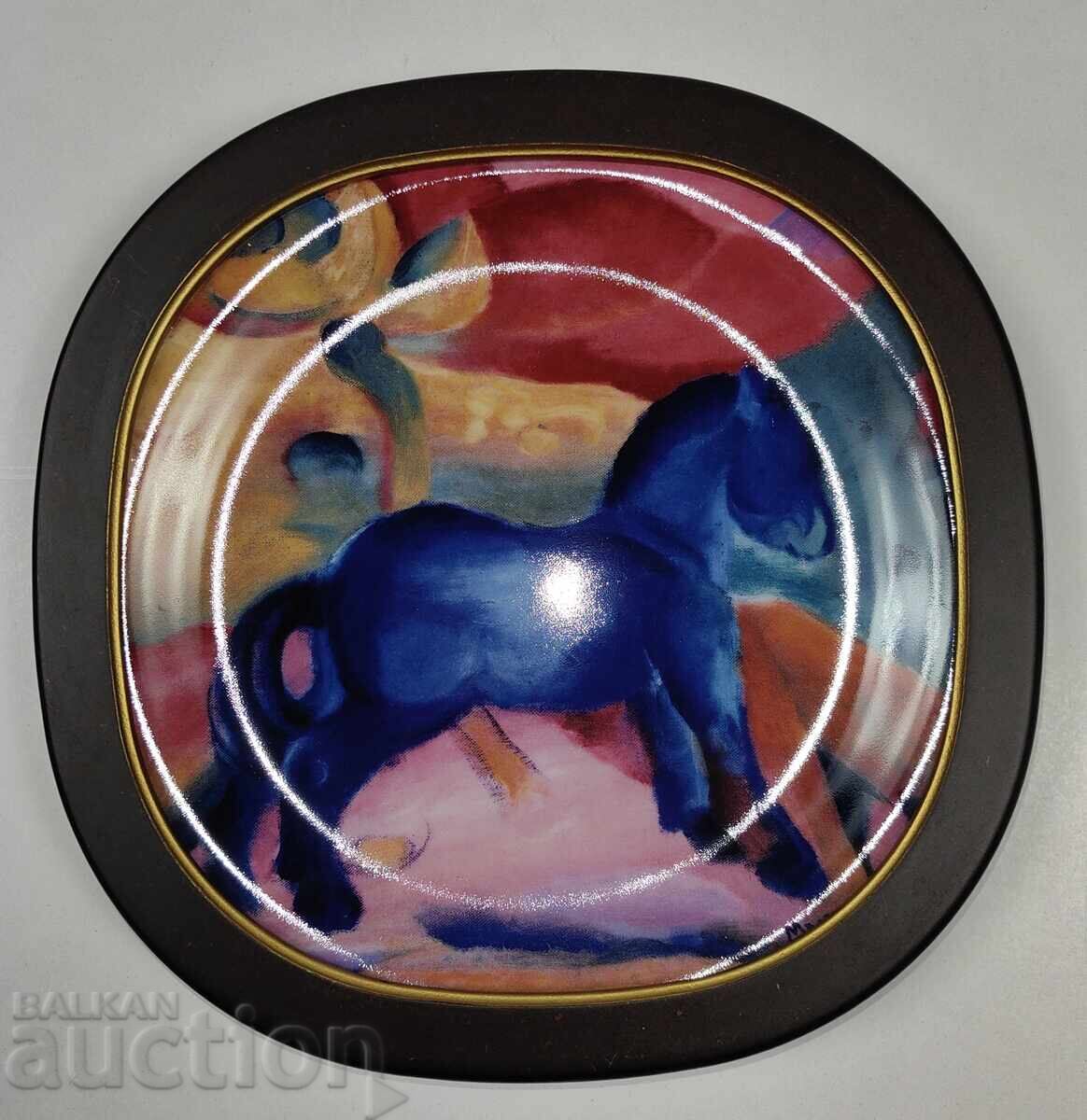 BLUE HORSE ROSENTHAL PORCELAIN PLATE PICTURE MARK BRADEX with price 75.00 BGN | € 38.35