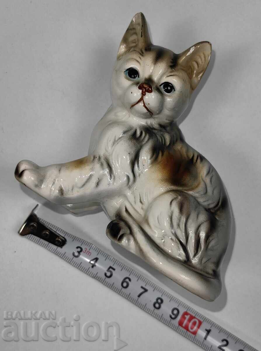 PORCELAIN CAT FIGURINE, MARKED, SLIGHT CHIP ON EAR with price 35.00 BGN | € 17.90