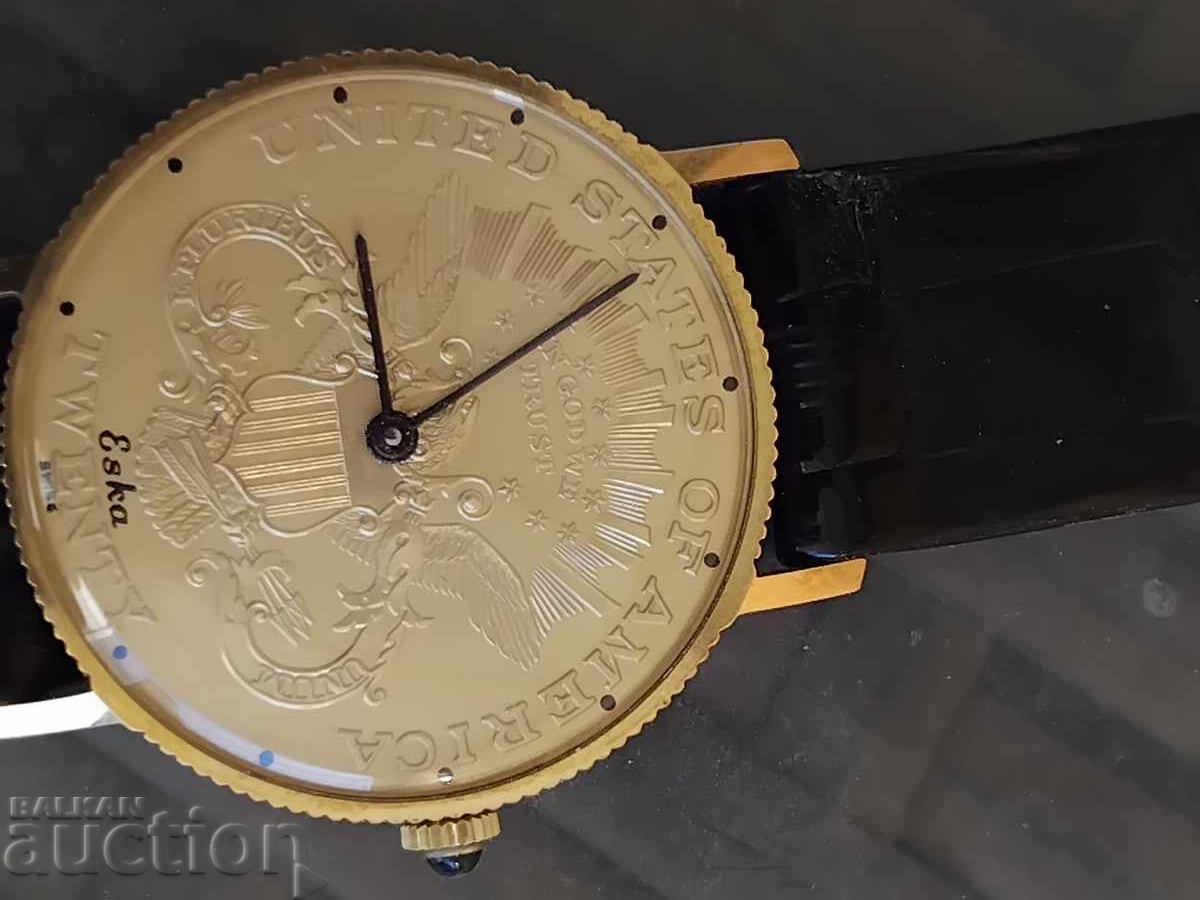 Gold watch new coin 20$ with price 9999.00 BGN | € 5112.41
