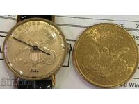 Brand New!!! Gold Watch New Coin 20$ 18k gold!!!