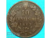 10 Centesimi 1867 Italia 30mm N-Birmingham Victor Emmanuel