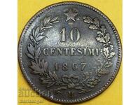 10 Centesimi 1867 Italia 30mm H - Birmingham Victor Emmanuel