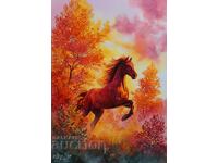 Cal de foc - Tablou 21/30 - reproducere acuarelă