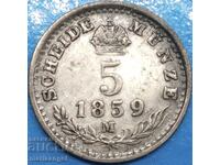 5 Kreuzers 1859 Austria for Italy M - Milan silver - rare