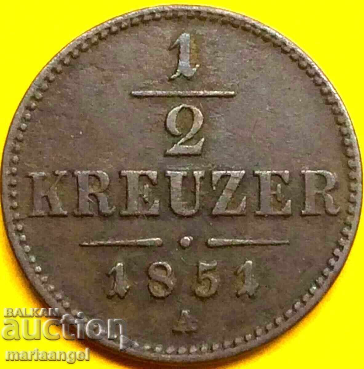 1/2 Kreuzer 1851 Austria A - Vienna