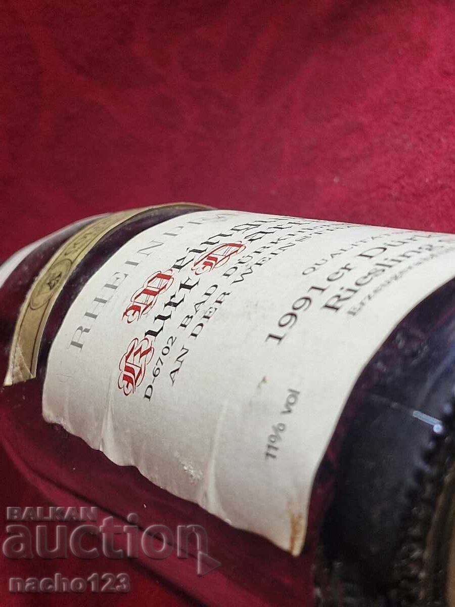 Bottle of quality German white wine 1991 - 6