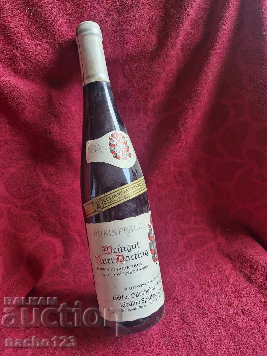 Bottle of quality German white wine 1991
