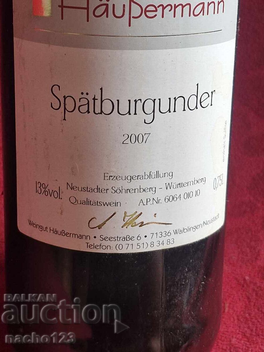 Auction  Bottle of quality German red wine 2007