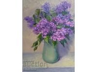 Маслена живопис, цветя.