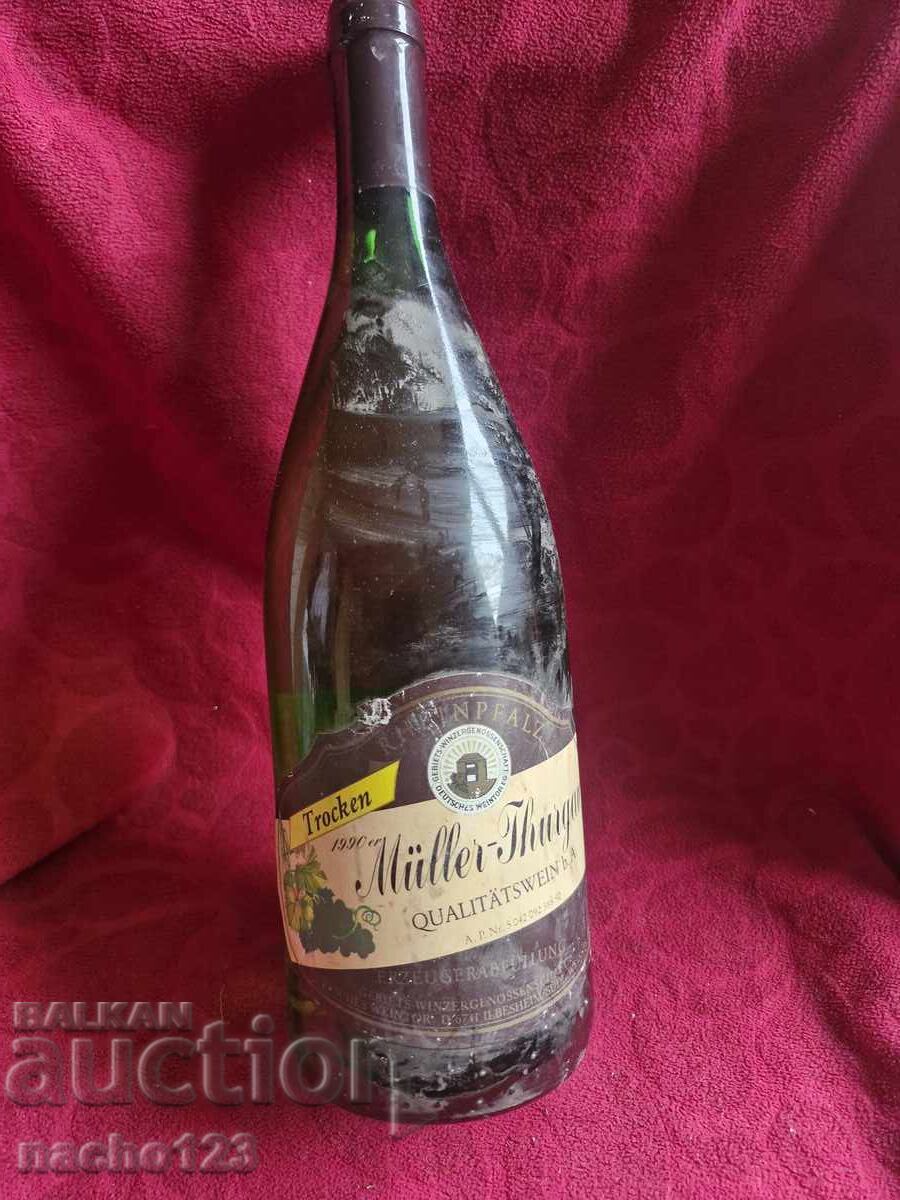 Bottle of quality German white wine 1990