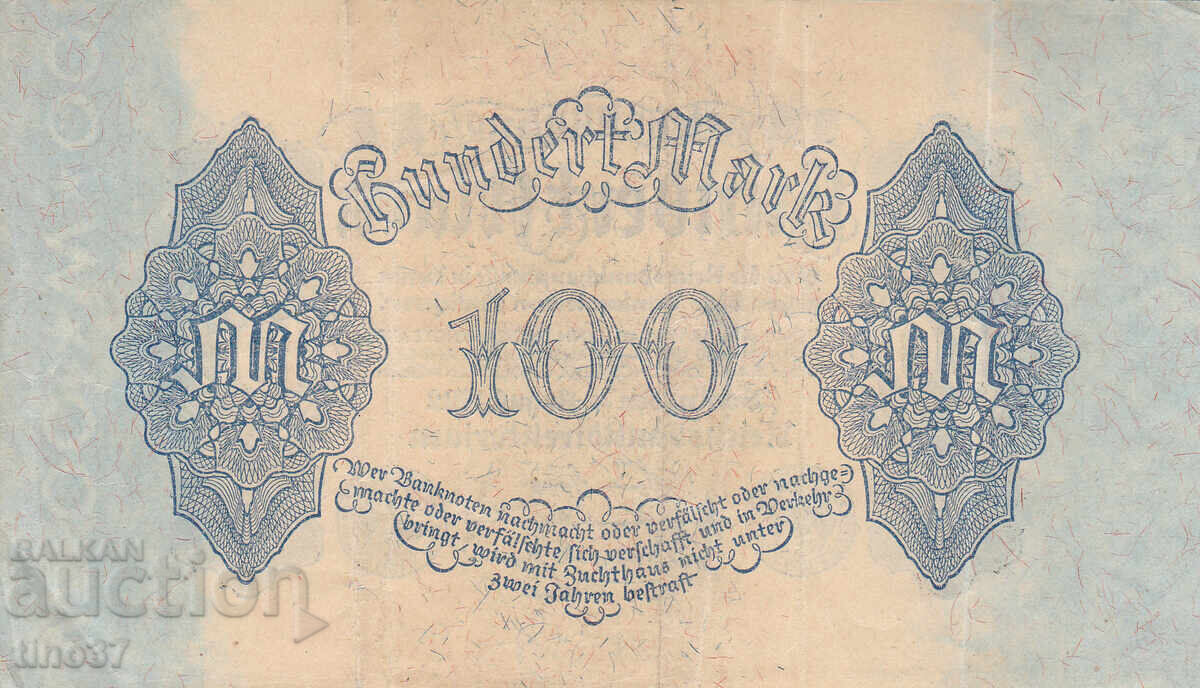 Auction  tino37 - GERMANY - 100 MARKS - 1922 - VF