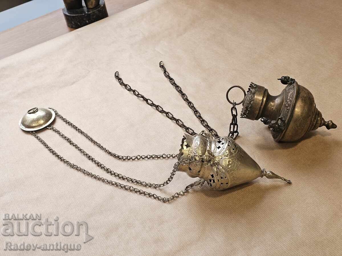 2 pcs. Bulgarian Revival Orthodox censer (sachans)