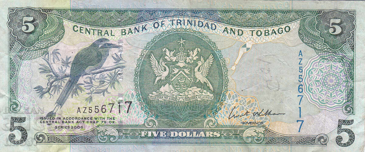 tino37 - TRINIDAD ȘI TOBAGO - 5 DOLARI - 2006 cu preț 3.70 BGN | € 1.89