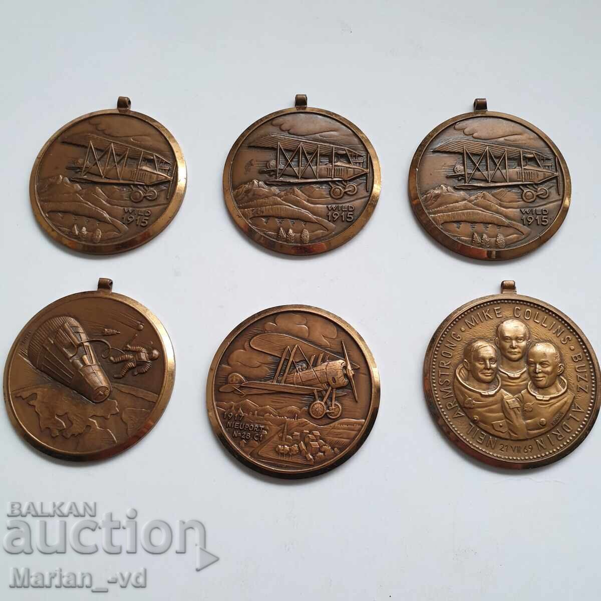 Lot medalii comemorative -Cosmos-P. KRAMER NEUCHATEL