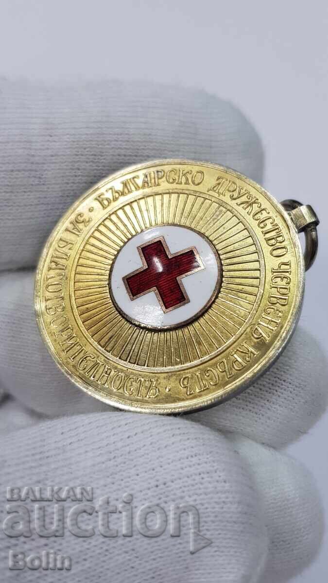 Σπάνιο ασημένιο επιχρυσωμένο μετάλλιο Ερυθρού Σταυρού Φιλανθρωπίας - 7