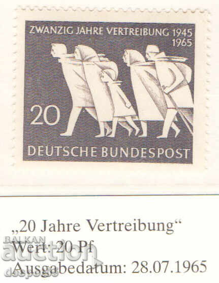 1965. West Germany. 20th Anniversary of the Forced Expulsion