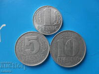1, 5, 10 pfennig 1968 a. GDR, Germania