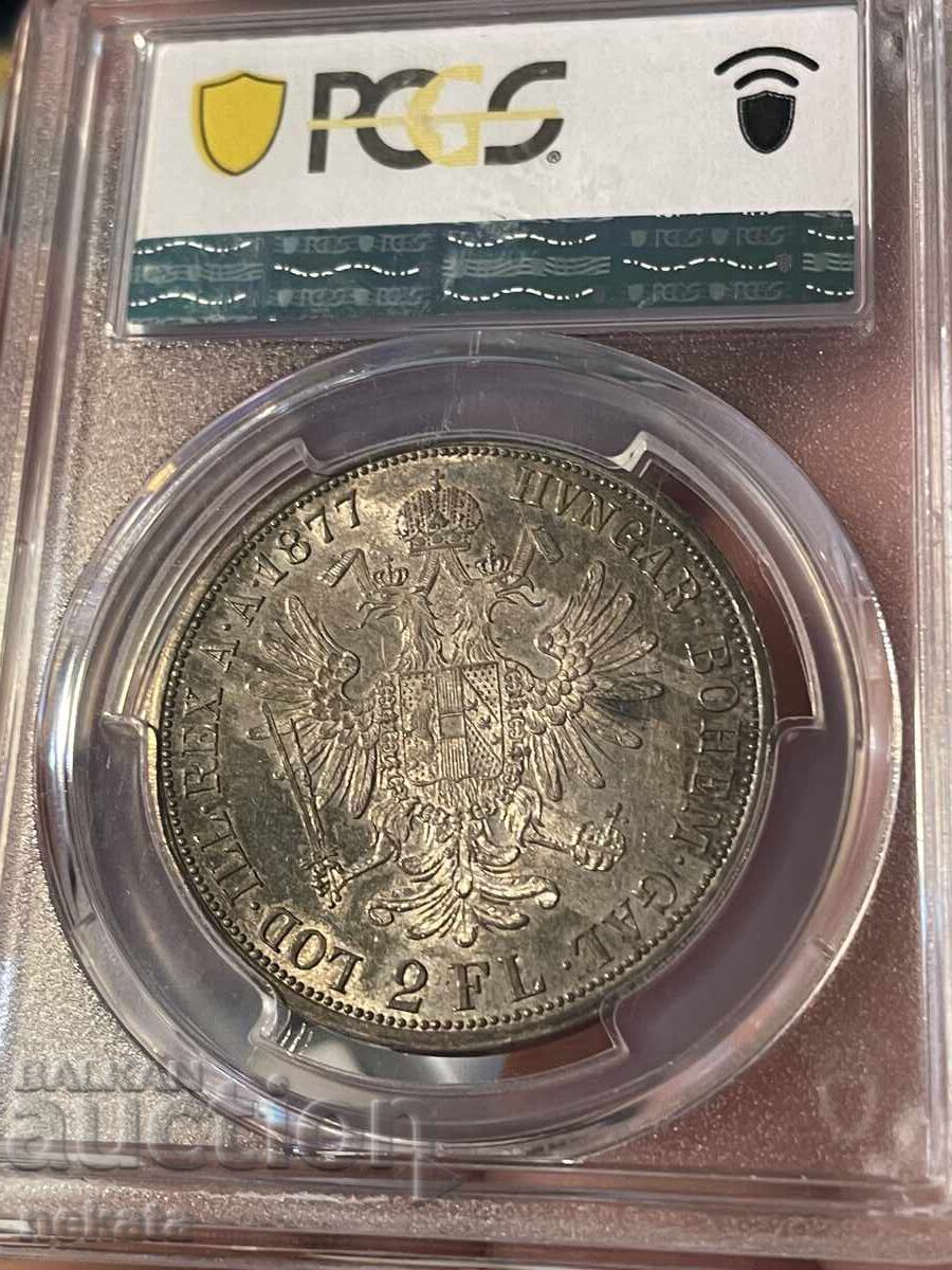 Austria, 2 florini 1877, MS62 PCGS - 5