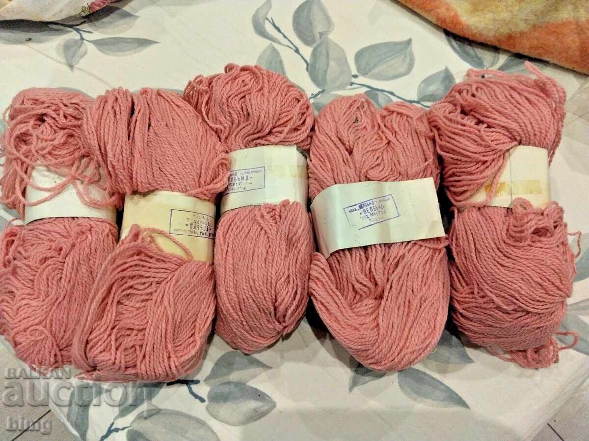 Lot of 5x100g pink yarn 100% PAN
