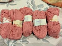 Lot of 5x100g pink yarn 100% PAN