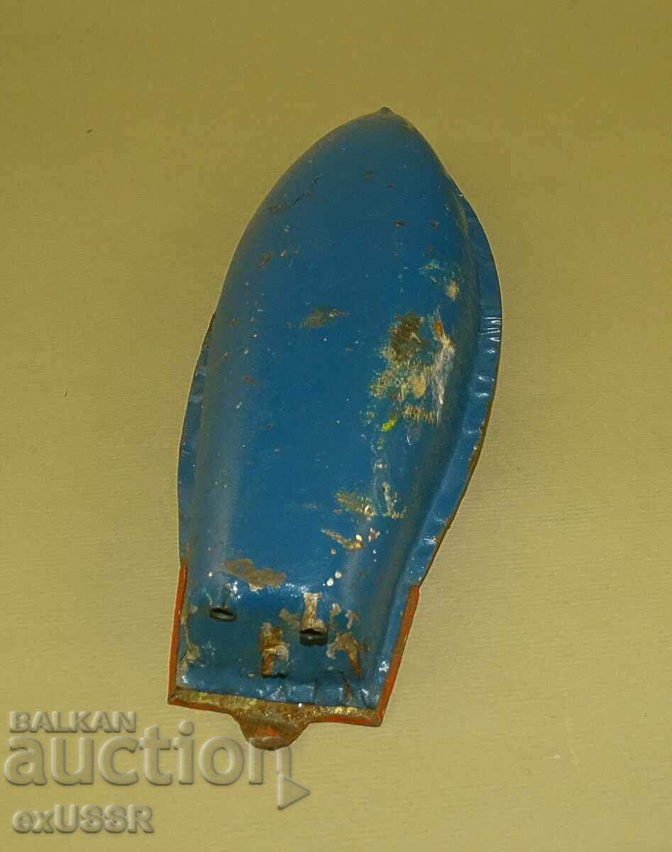 Παλιό Λαμαρινένιο Παιχνίδι Σκάφος Μοντέλο, Λαμαρίνα - 5