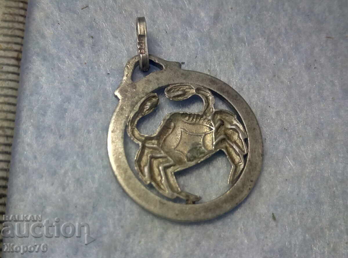 Фин Стар СРЕБЪРЕН МЕДАЛЬОН ЗОДИЯ РАК СРЕБРО 835 - 5