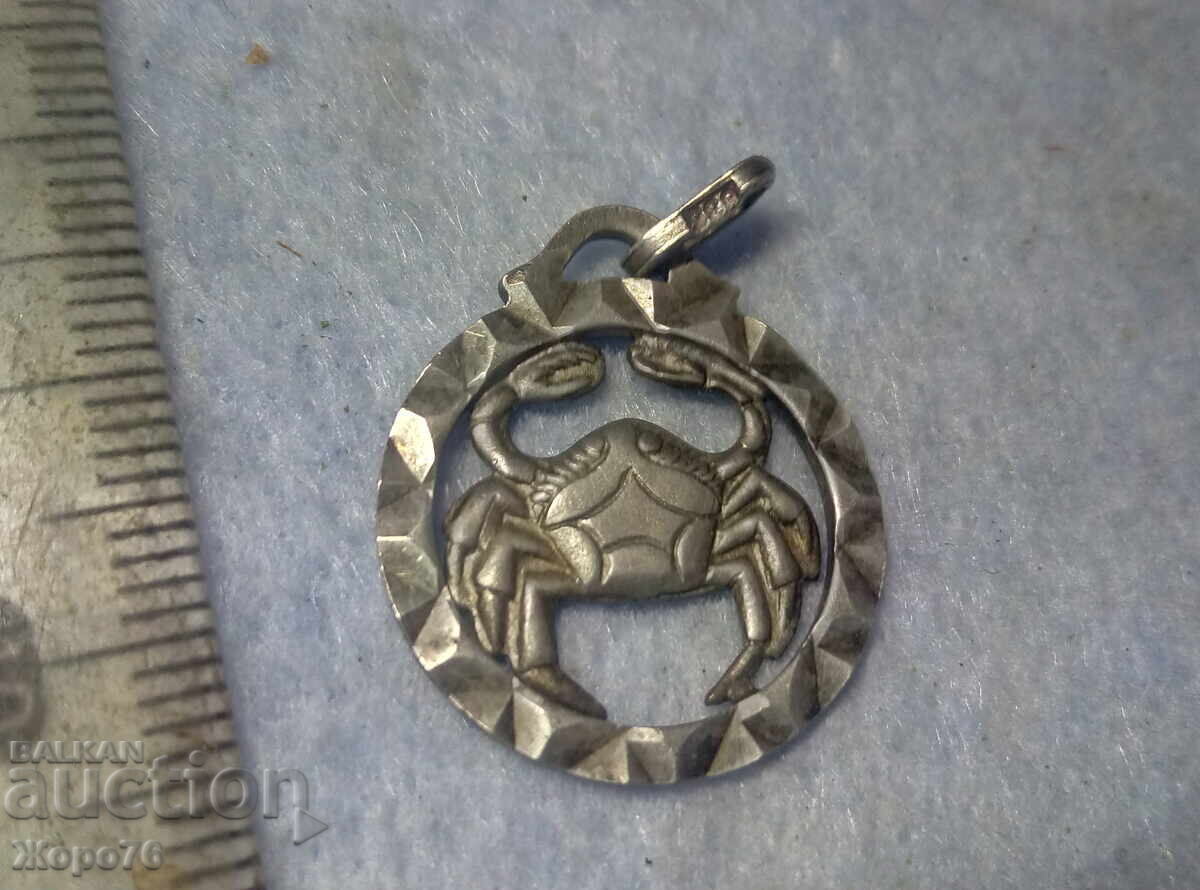 Фин Стар СРЕБЪРЕН МЕДАЛЬОН ЗОДИЯ РАК СРЕБРО 835 - 6