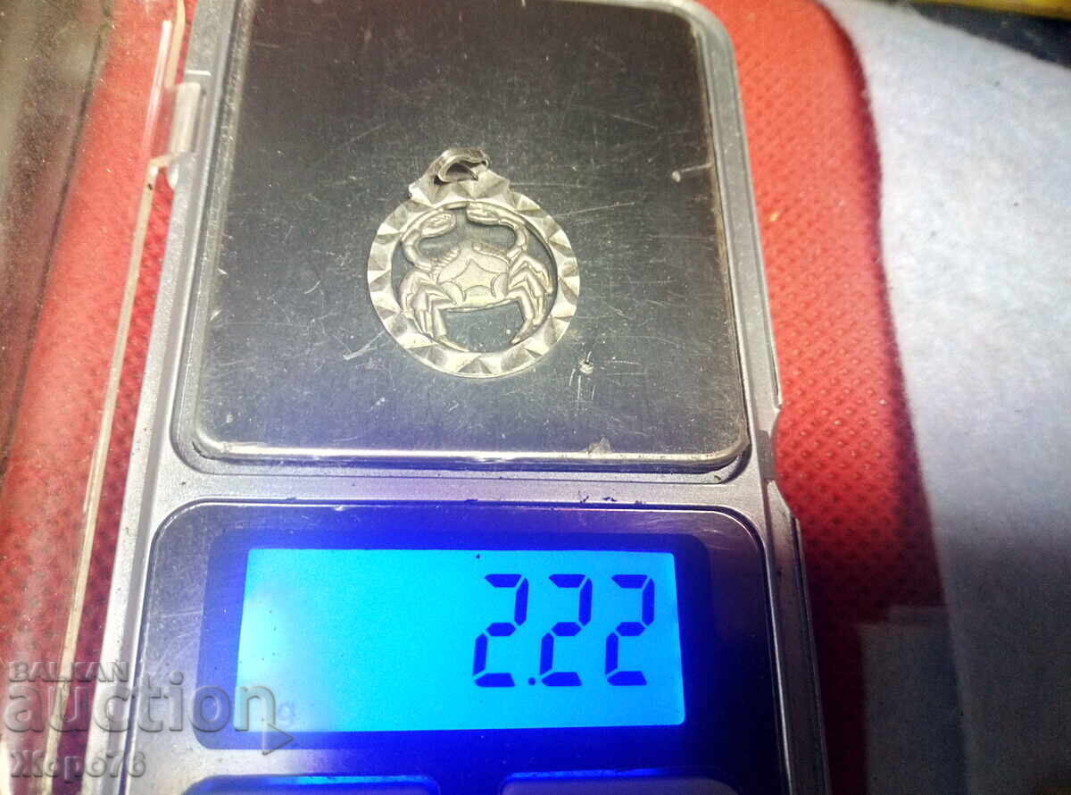 Фин Стар СРЕБЪРЕН МЕДАЛЬОН ЗОДИЯ РАК СРЕБРО 835 - 7