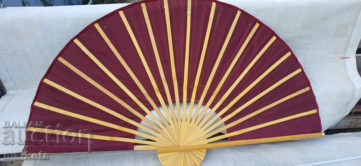 Large old hand-painted wall fan, oil on canvas - 5 Large old hand-painted wall fan, oil on canvas - 5