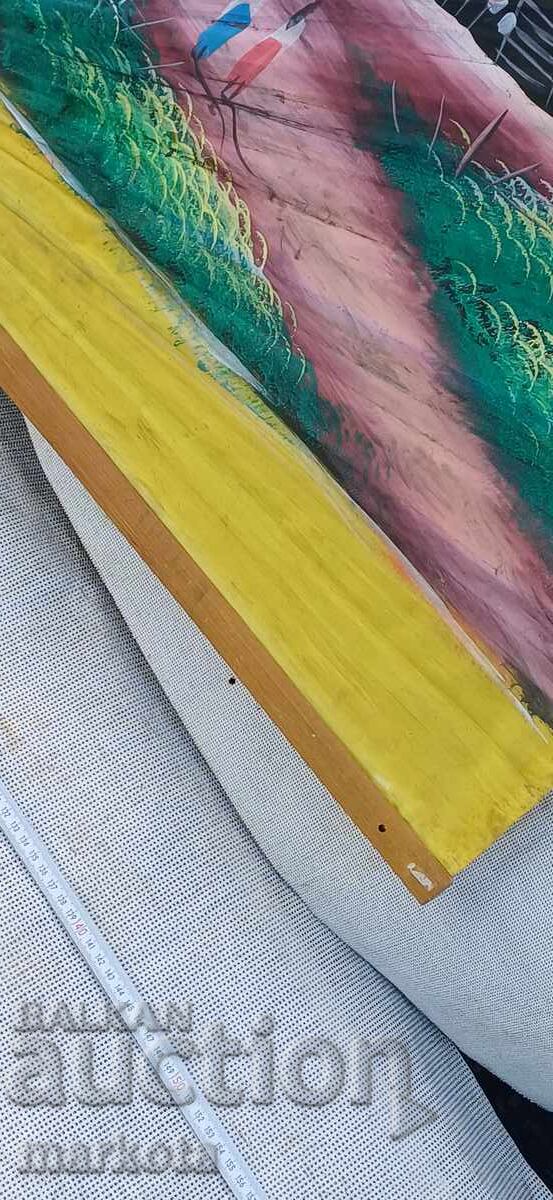 Mare evantai vechi pictat manual pentru perete, ulei pe pânză cu preț 70.00 BGN | € 35.79