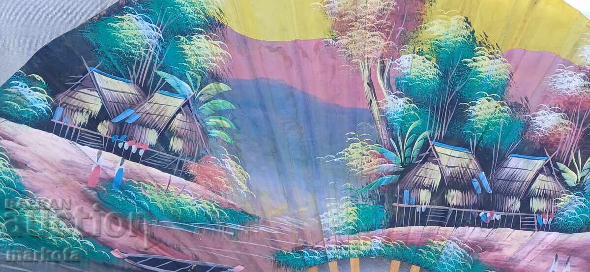 Livrarea Mare evantai vechi pictat manual pentru perete, ulei pe pânză