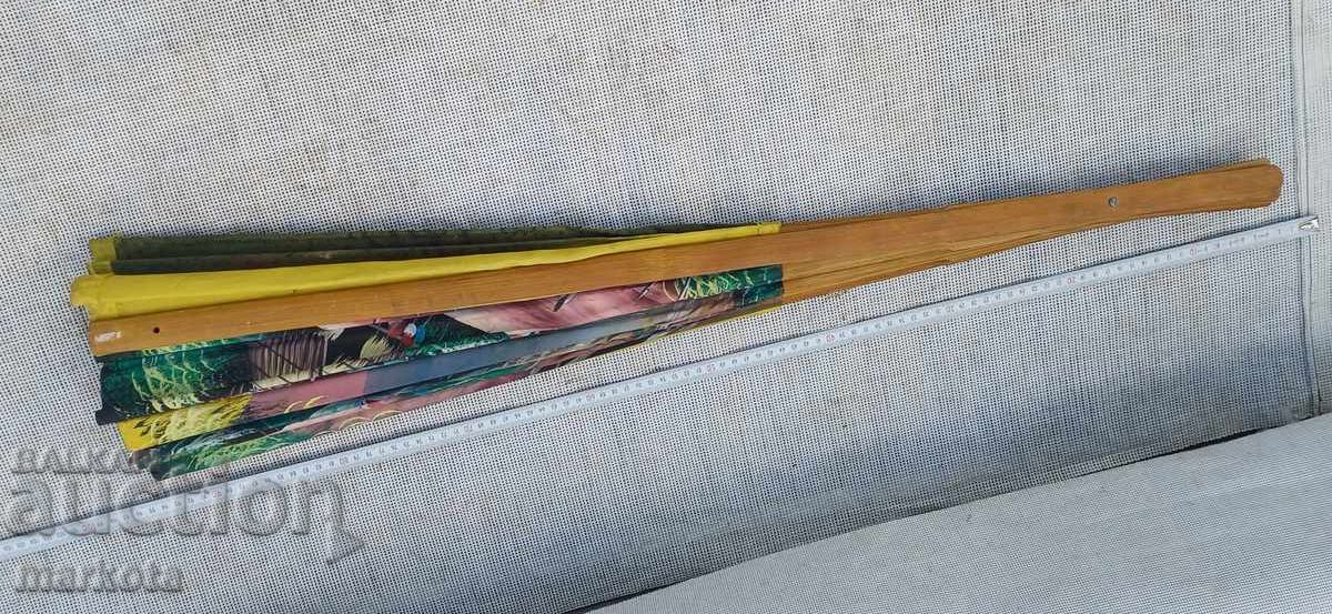 Mare evantai vechi pictat manual pentru perete, ulei pe pânză - 7