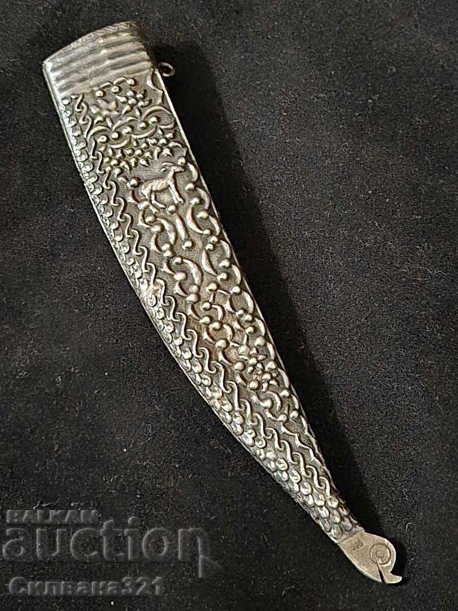 Auction Knife with Silver Scabbard and Bone Handle Auction Knife with Silver Scabbard and Bone Handle