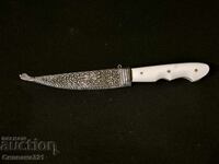 Knife with Silver Scabbard and Bone Handle