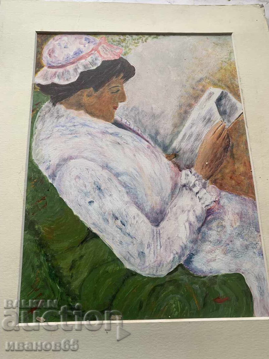 Painting of a wife reading a book