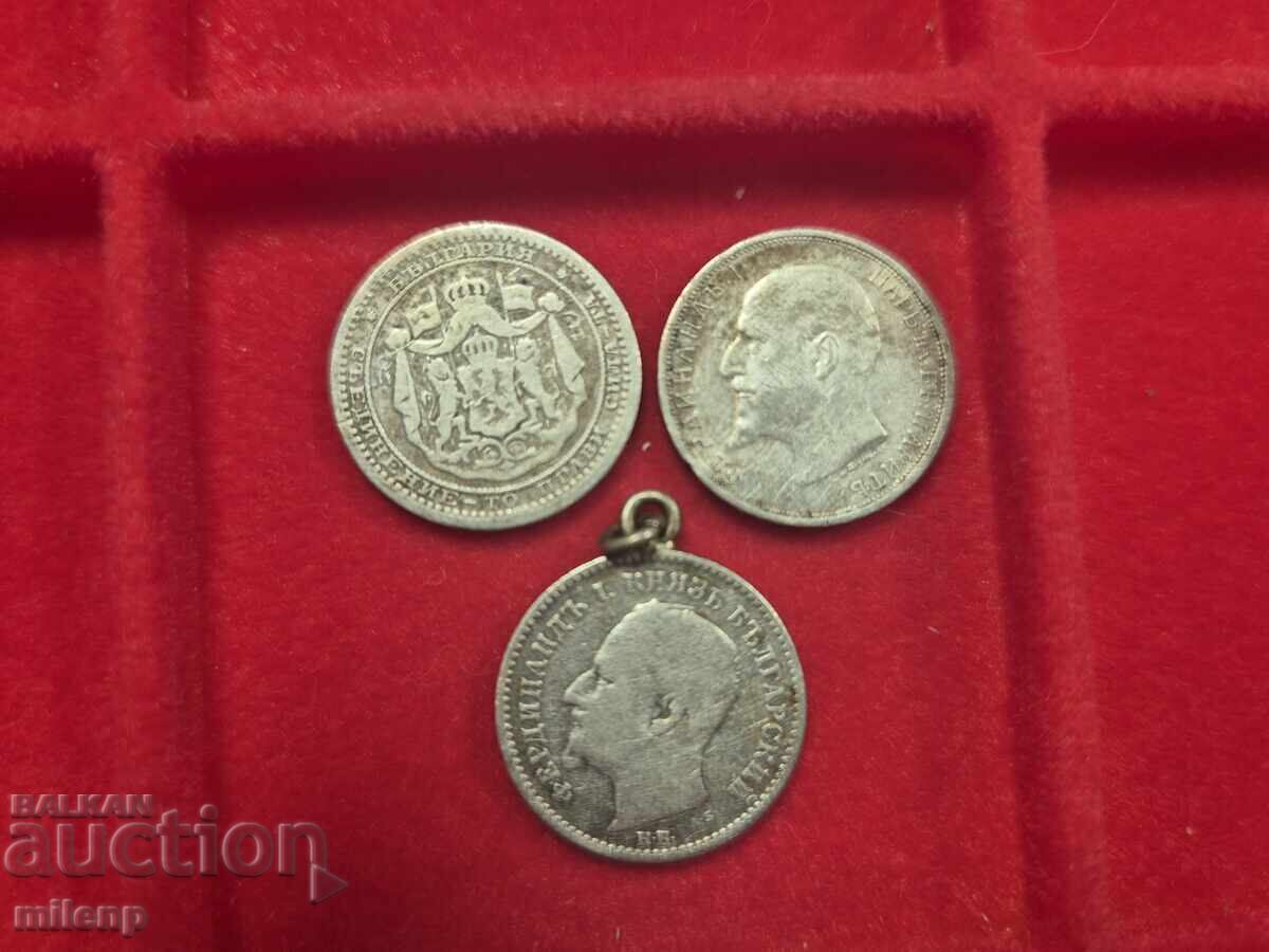 Auction Lot of silver 50 stotinki, 3 pieces Auction Lot of silver 50 stotinki, 3 pieces