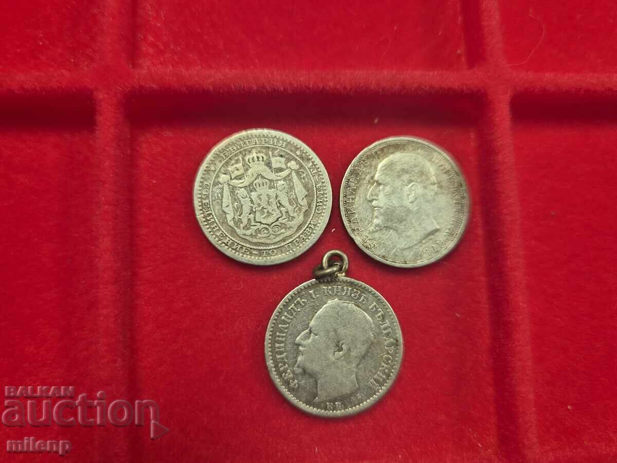 Lot of silver 50 stotinki, 3 pieces - 5 Lot of silver 50 stotinki, 3 pieces - 5