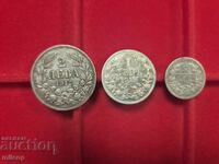 Lot silver 1912, 3 pieces silver coins