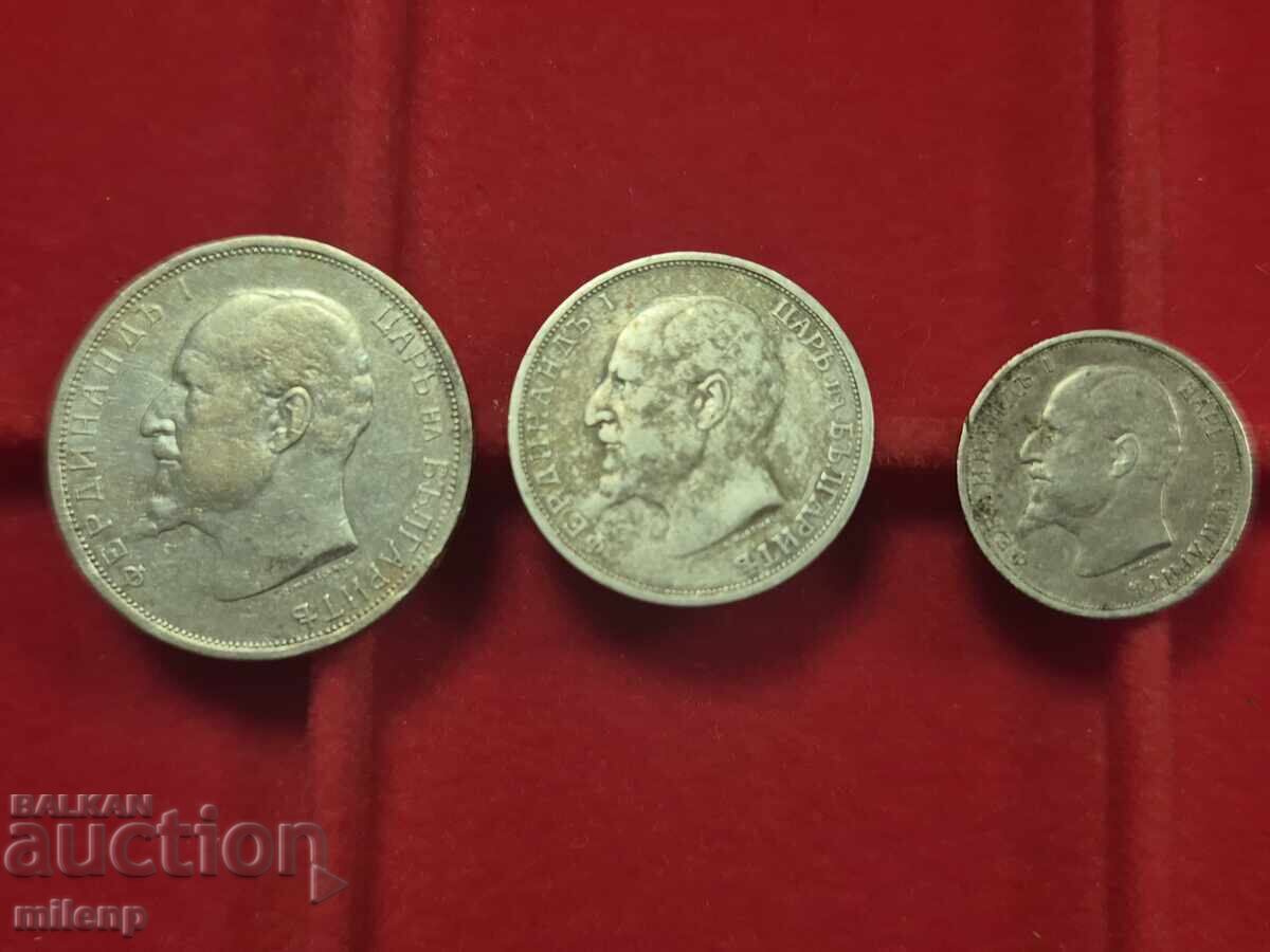 Lot silver 1912, 3 pieces silver coins - 5 Lot silver 1912, 3 pieces silver coins - 5