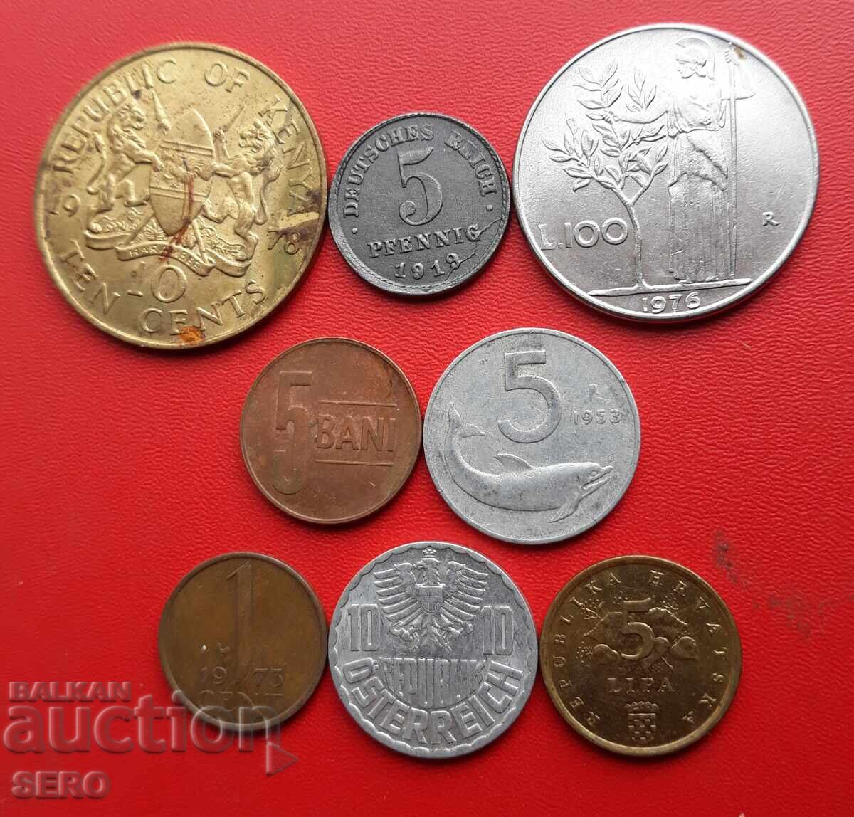 Mixed lot of 8 coins