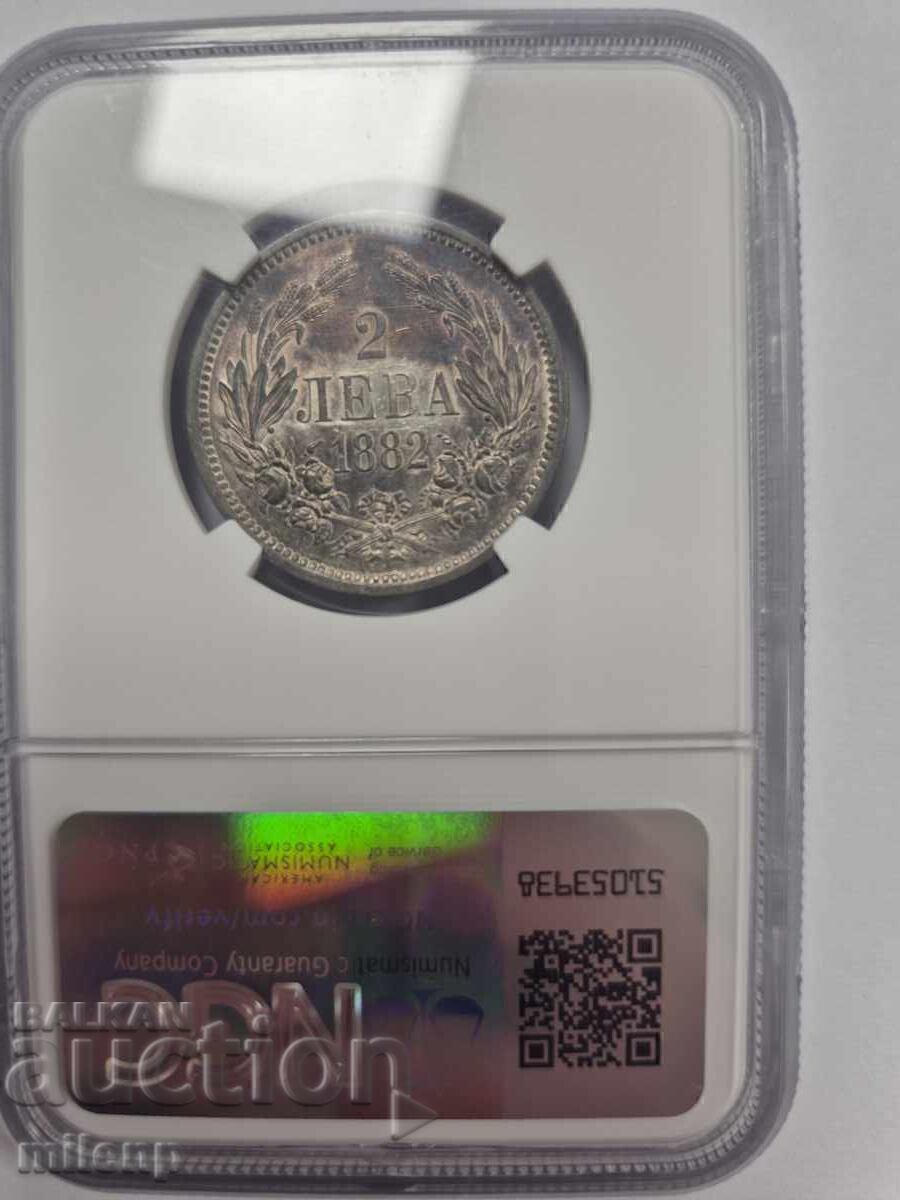 Аукцион NGC MS61 2 лева 1882 г.