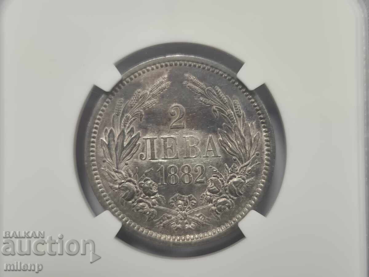 NGC MS61 2 lei 1882 g
