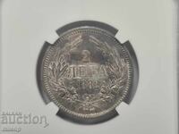 NGC MS61 2 lei 1882 g