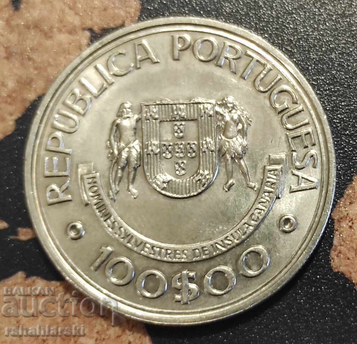 Монета Португалия (Канарски острови) 100 ескудо, 1989 Монета Португалия (Канарски острови) 100 ескудо, 1989